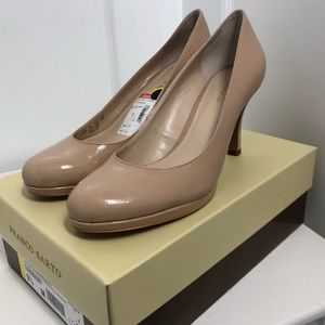 NIB Franco Sarto Orlina Nude Patent Heels 9.5